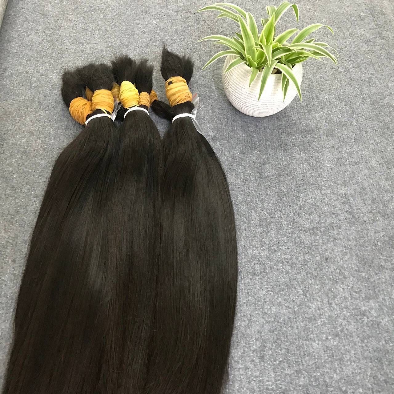 Bulk Human Hair One Single Donor Extensions Vietnamese Best Quality 3 Bulk-Hair-Braiding-Straight-28inch-natural-black-gugu-hair