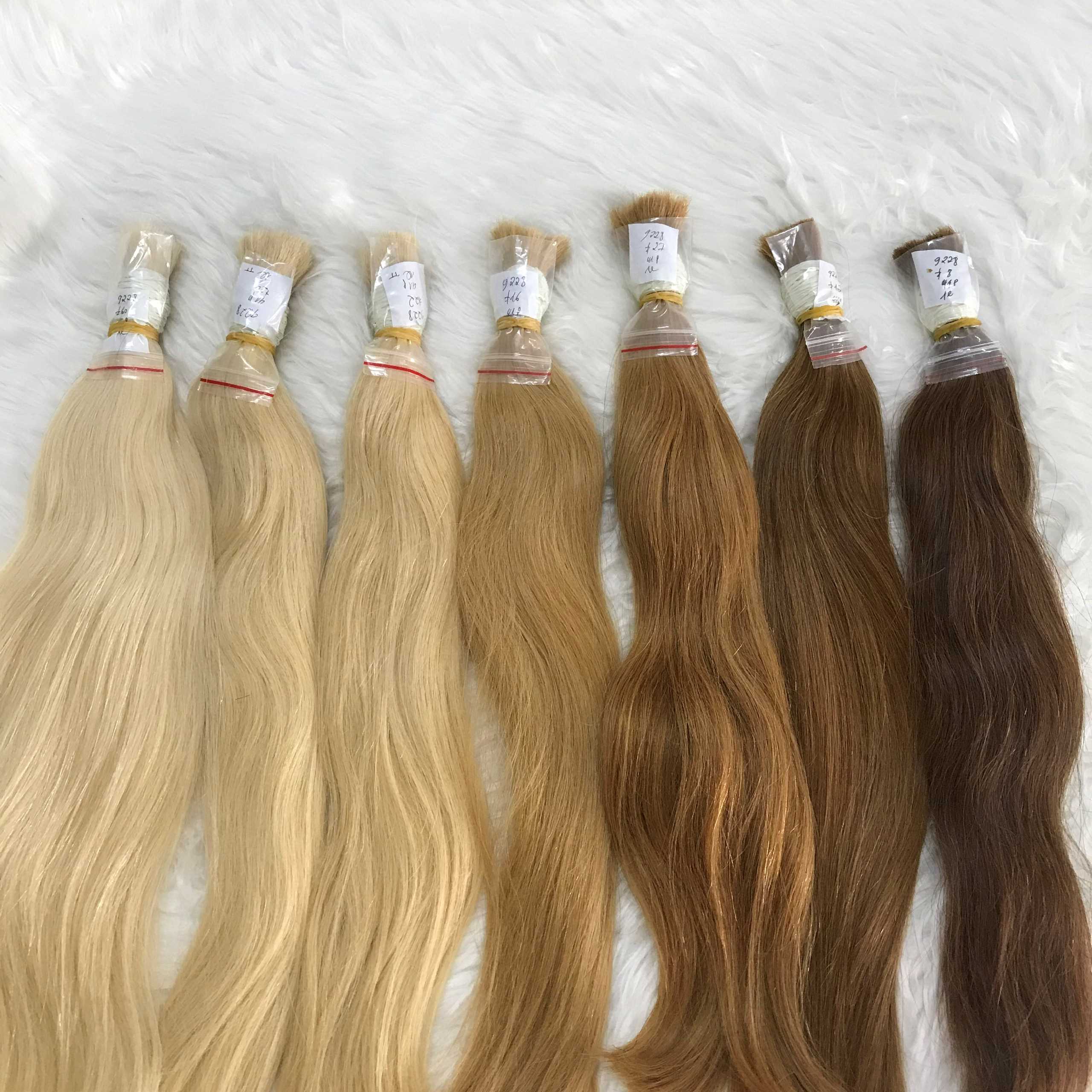 Wholesale Price Grade 12A Bulk Light Brown Color Hair Extensions Human Hair. 1 Bulk Human Hair for Braiding – 100% Raw Vietnamese Hair