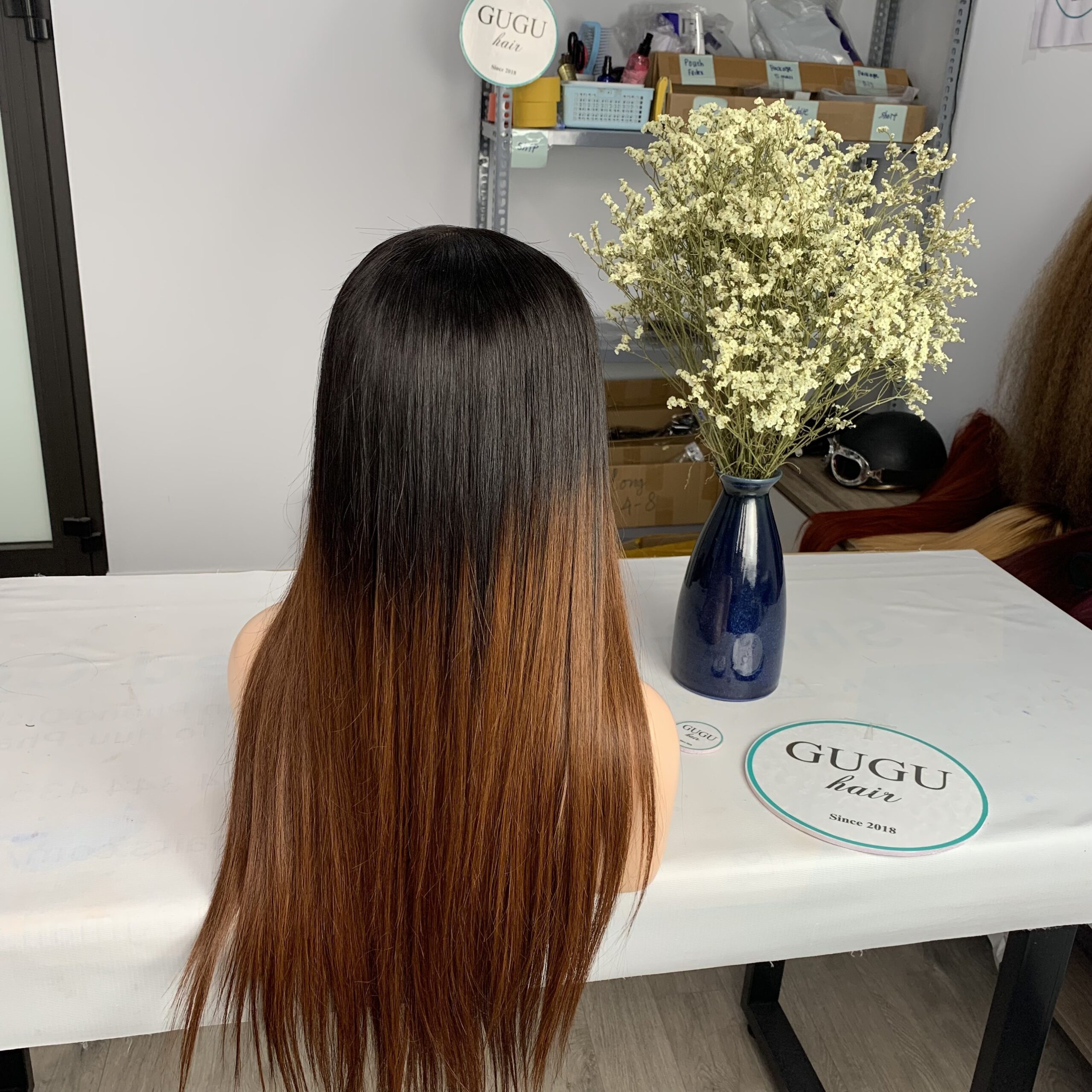 Vietnamese Human Wig Hair Ombre Brown Color Premium Quality 3 ombre-brown-bone-straight-wig-24inch-human-hair