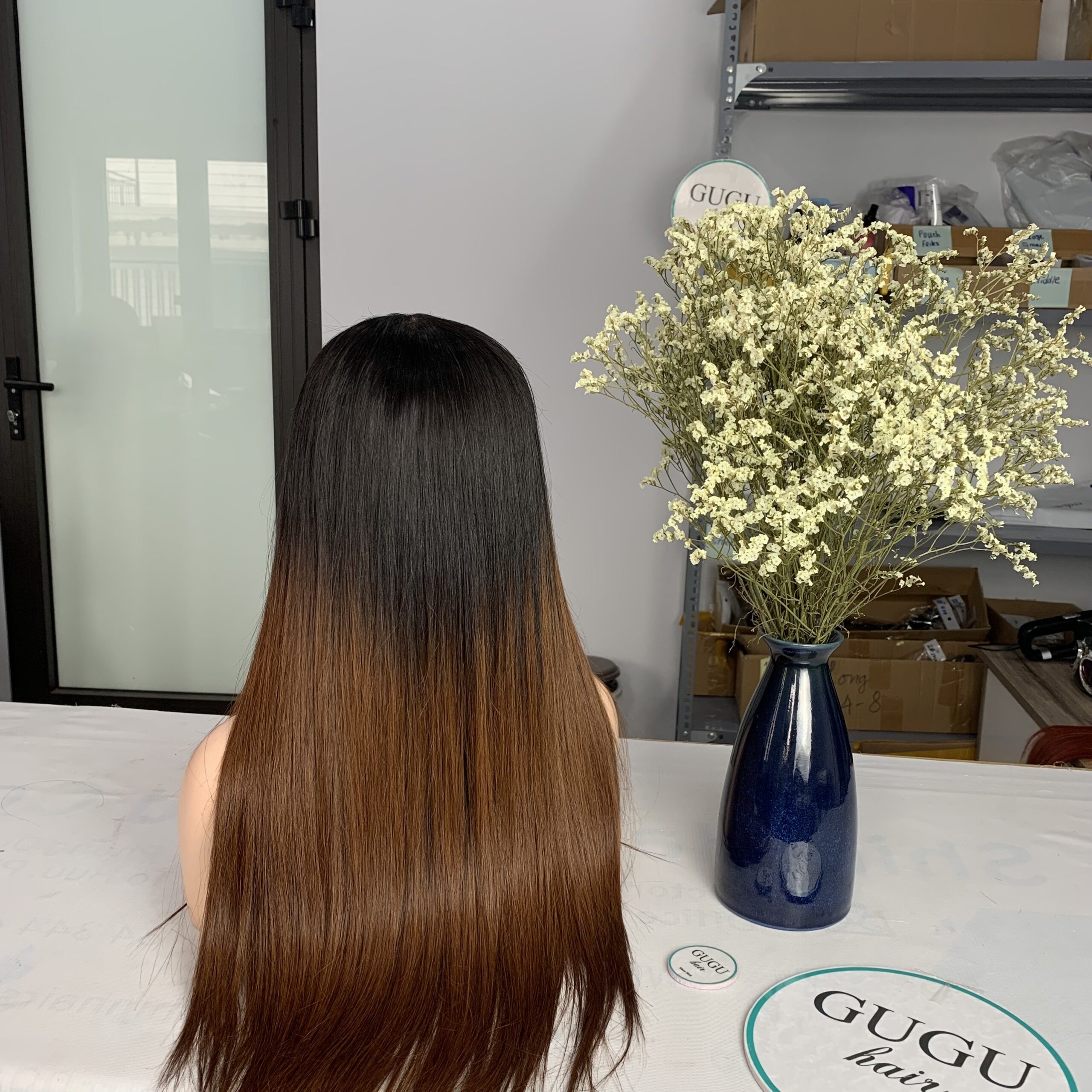 Vietnamese Human Wig Hair Ombre Brown Color Premium Quality 5 ombre-brown-bone-straight-human-hair-wig-24-inch