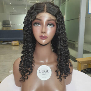 Burmese Curly Lace 5x5 22inch Color #1b Virgin Human Hair Wig