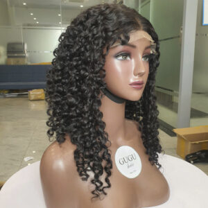 Burmese Curly Lace 5x5 22inch Color #1b Virgin Human Hair Wig