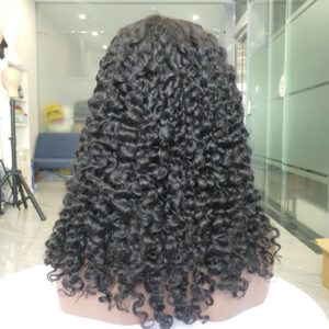 Burmese Curly Lace 5x5 22inch Color #1b Virgin Human Hair Wig
