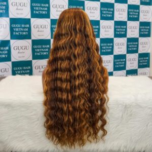 High-Quality Ombre Deep Wave Human Hair Wigs – 32 Inch Double Drawn Vietnamese Remy One Donor Hair