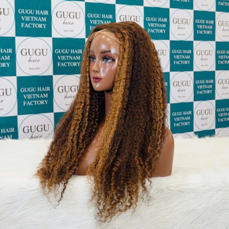 Ombre Human Hair Kinky Curly 5x5 Lace Front Wigs