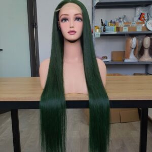 Emerald Green Bone Straight Lace Front Wig