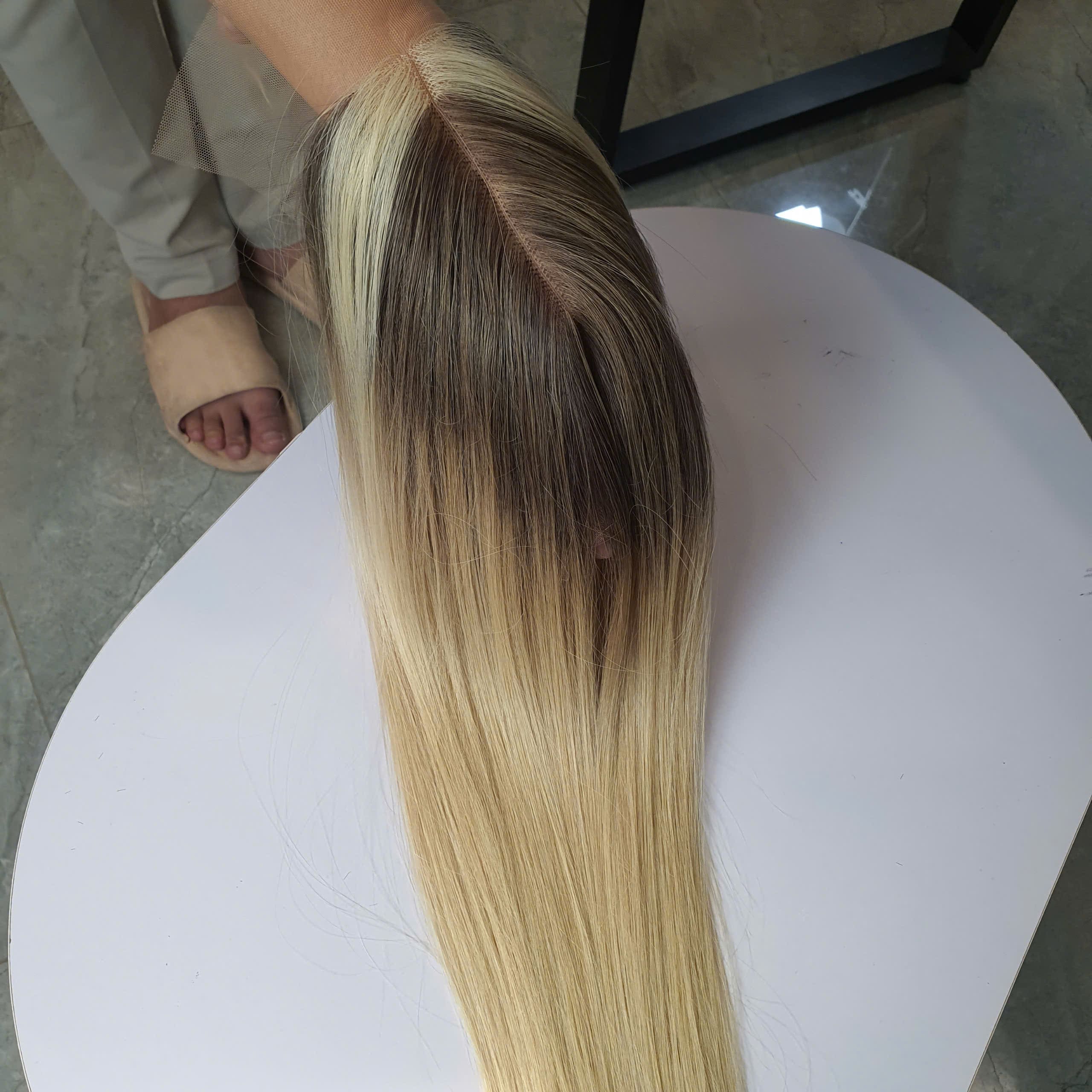 GuguHair 13x4 HD Lace Front Wig – Ombre Blonde & Brown Highlight 5 13x4 HD Lace Front Wig