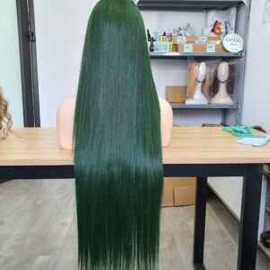 Emerald Green Bone Straight Lace Front Wig