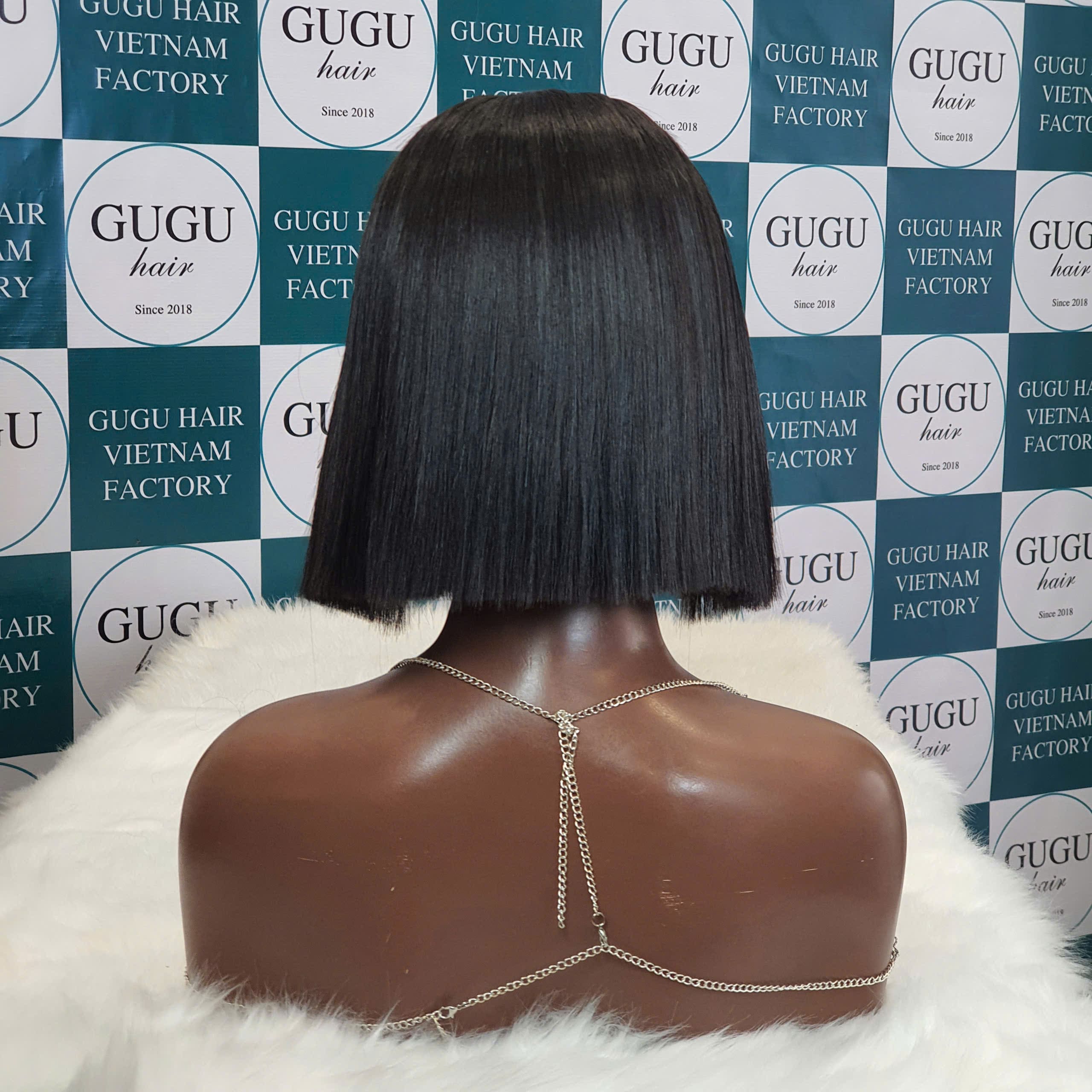 Glueless Bob Wigs HD lace Raw Vietnamese Hair in Color 10 Inches 13 glueless-bob-wig-black-10inc