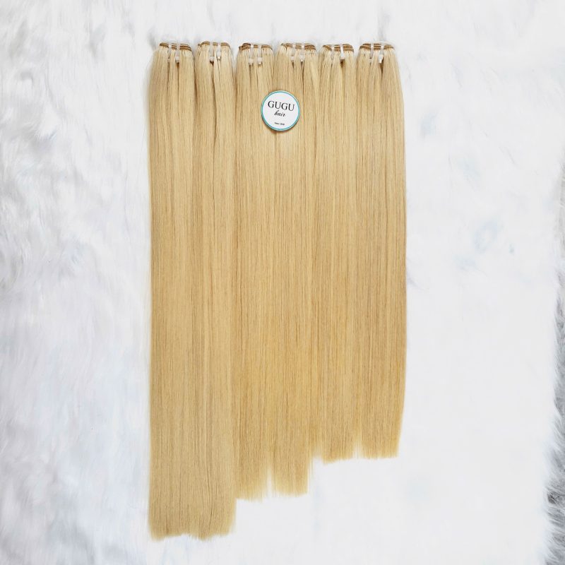 blonde human hair wefts