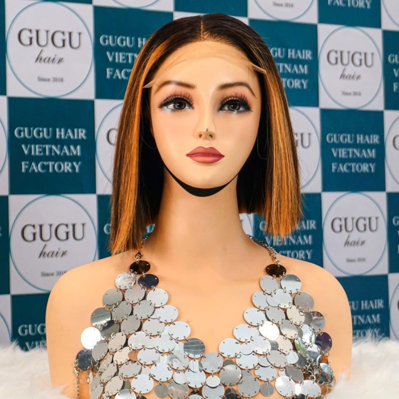 10 inch bob wig human hair piano color -gugu hair