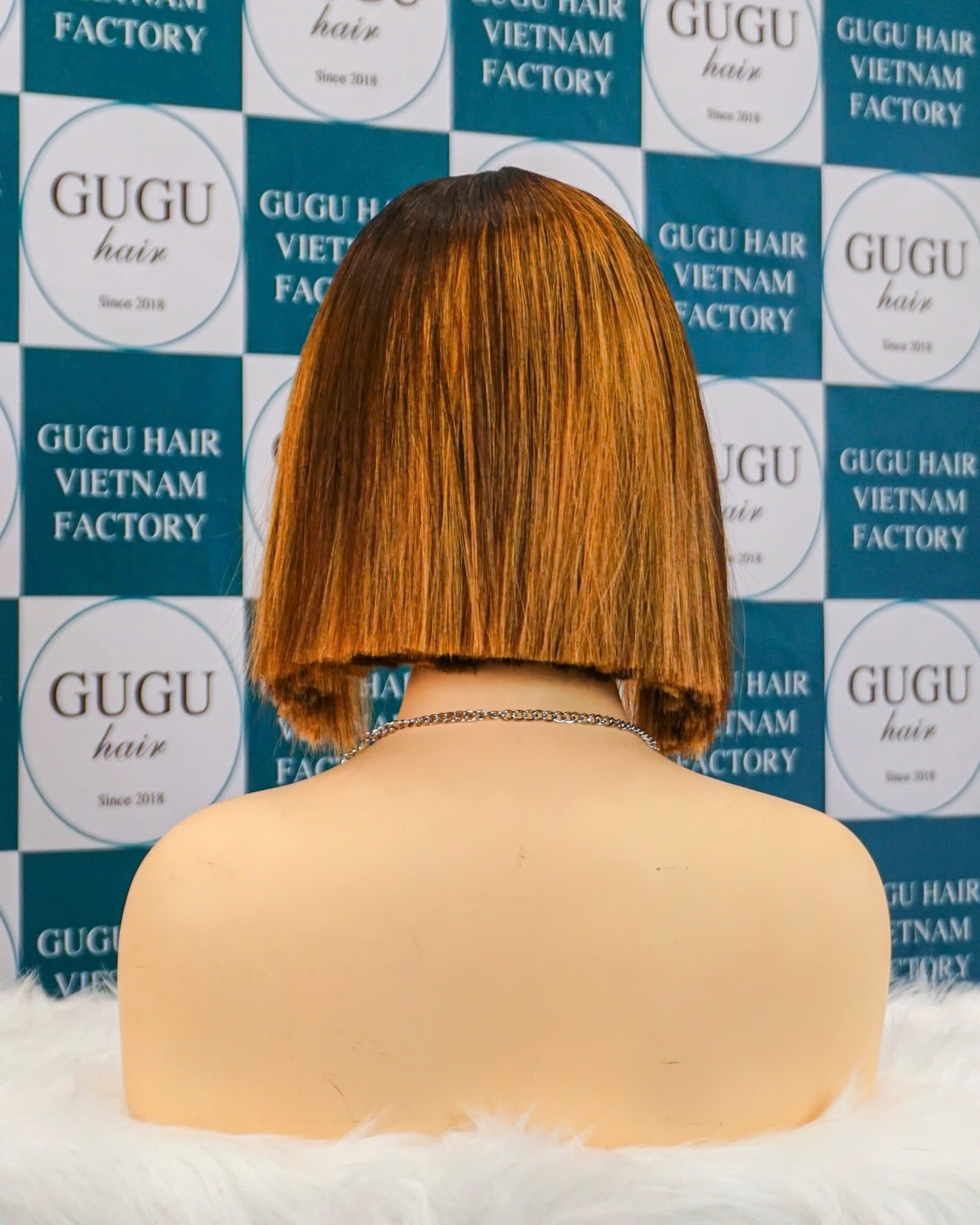 Short Bob Lace Front Wig – Ombre Brown Straight Hair 3 10 inch straight wig