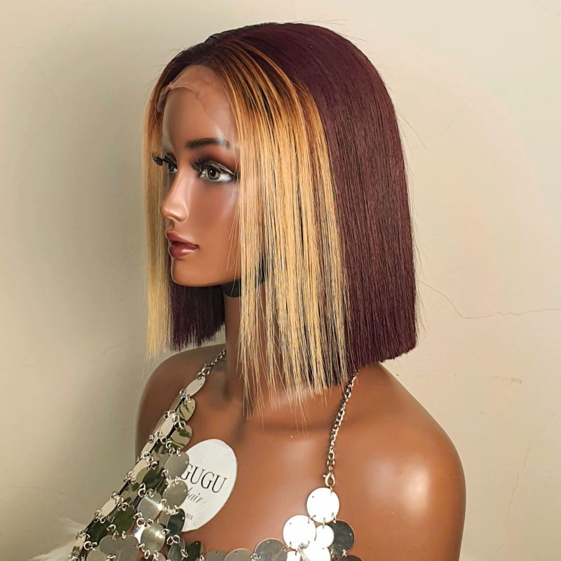 Wine Red Bob Wig 10 Inch Burgundy Wig Short Synthetic