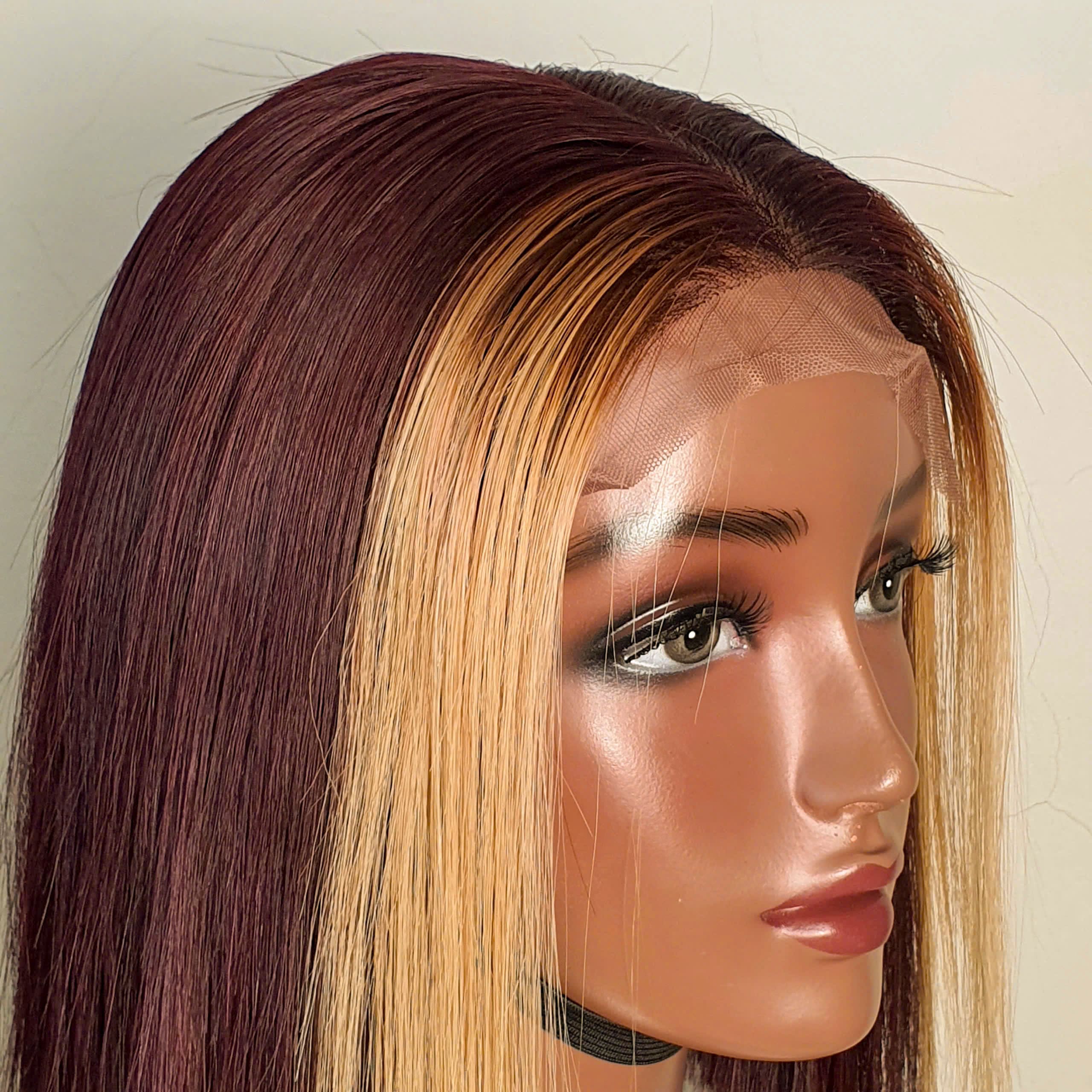 Straight Bob HD Lace Front Wig Raw Hair Wig Vietnamese 3 Wine Red Bob Wig 10 Inch Burgundy Wig Short Synthetic