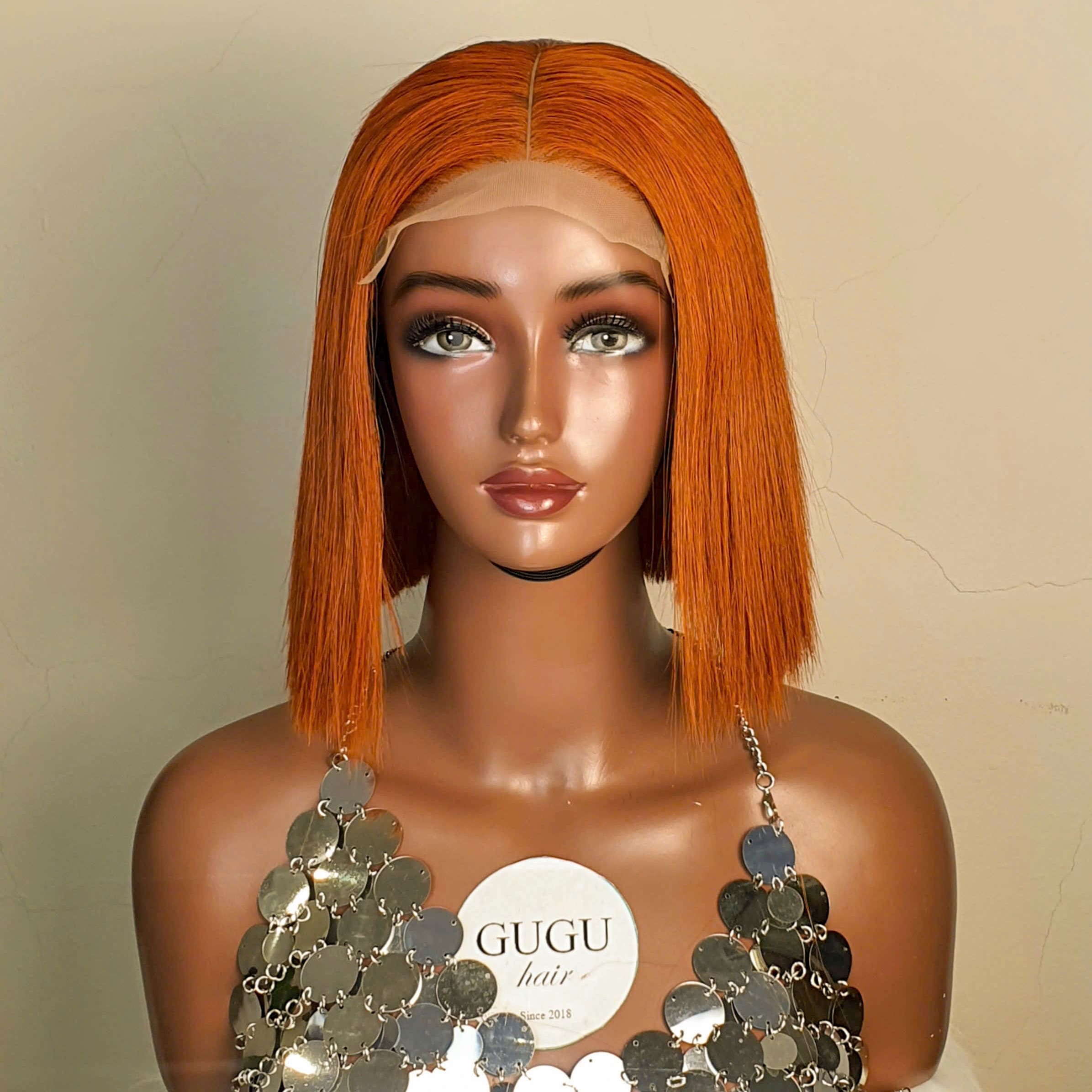 10 Inch Orange Bone Straight Bob Wig – Vietnamese Human Hair Wholesale 1 vietnamese-raw-hair-bob-wig-orange-10inch.