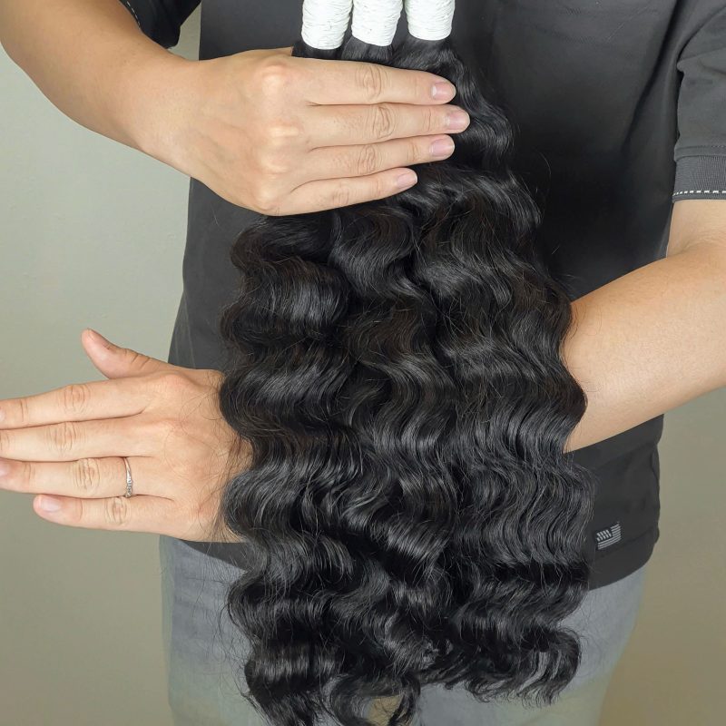24 inch Curly Virgin Human Hair Bulk for Braiding