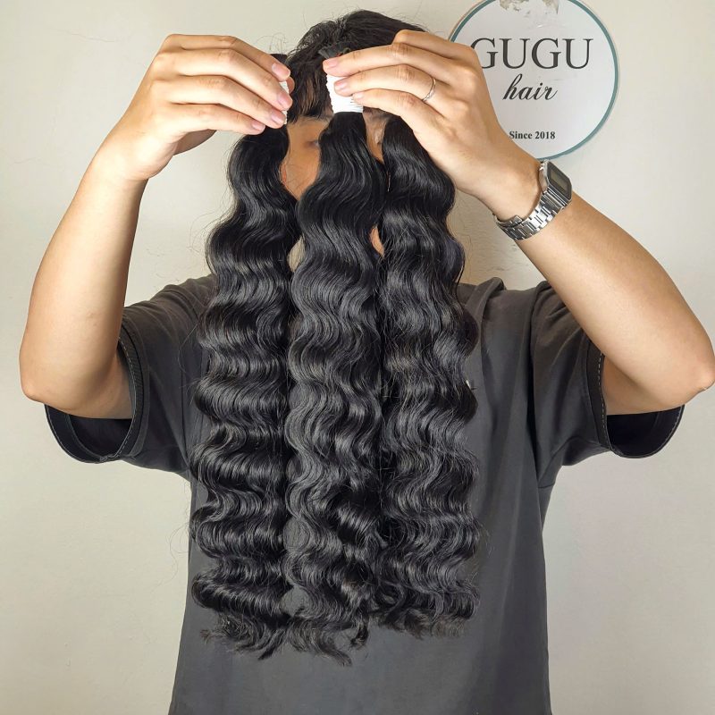24 inch Curly Virgin Human Hair Bulk for Braiding