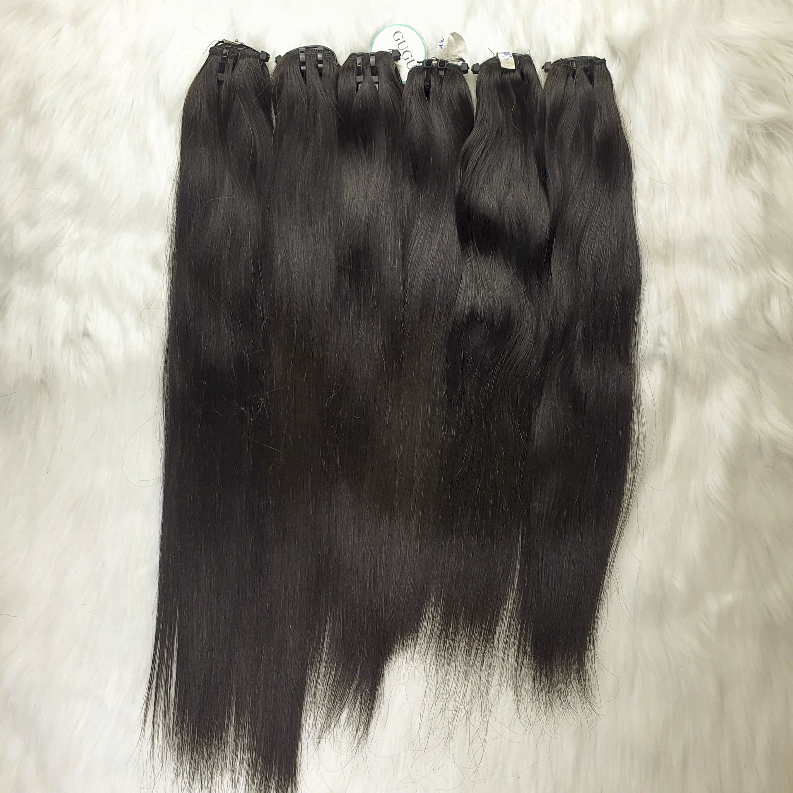 High Quality Hair Extensions Genius Weft Human Hair Jet Black Color