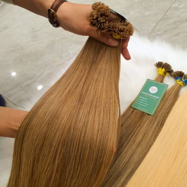 Human flat tip hair extensions