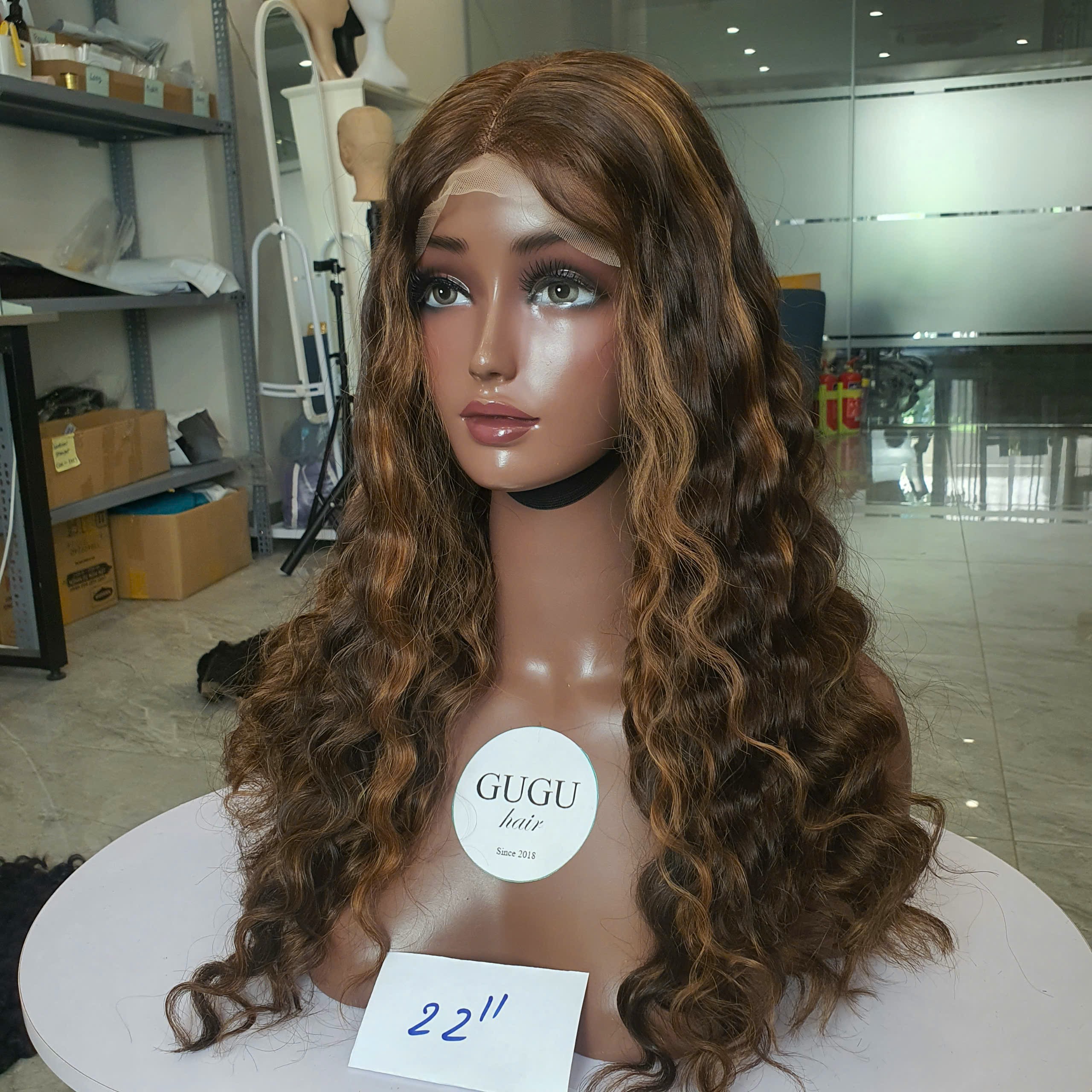 Deep wave human hair wig