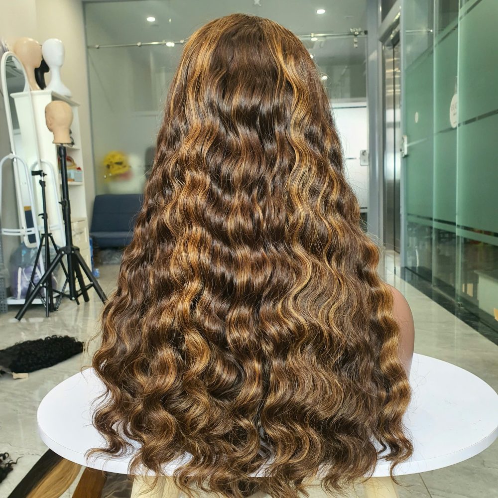 Deep wave human hair wig