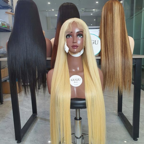Best blonde bone straight human hair wig
