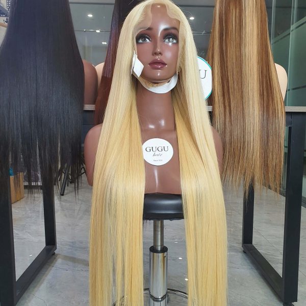 Best blonde bone straight human hair wig