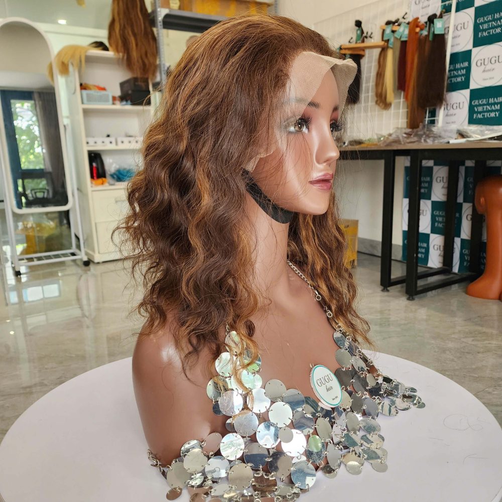 13×4 Lace Front Wigs Deep Wavy Ombre Color 24 inches 100% Vietnamese