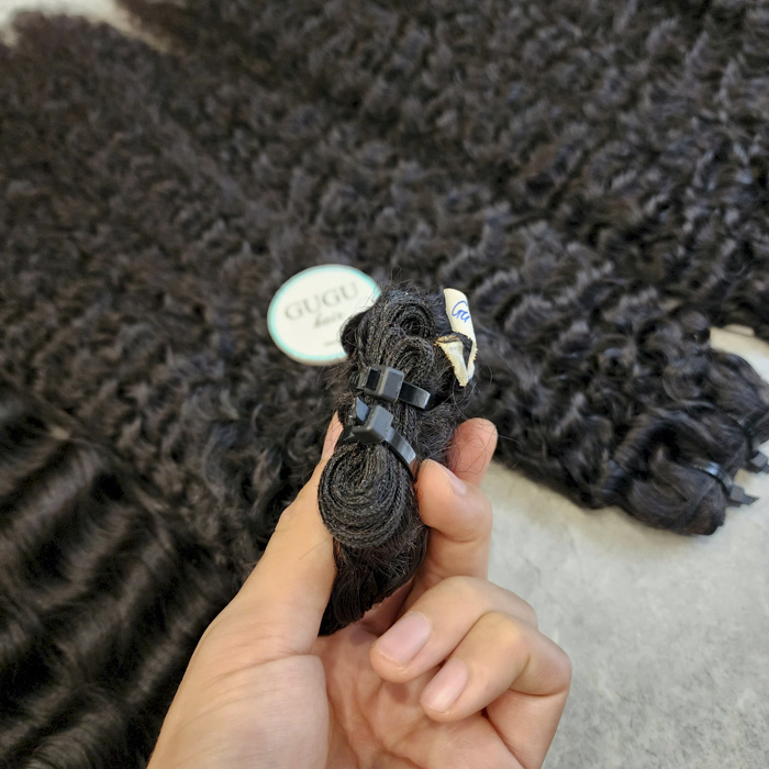 Curly weft hair extensions human hair
