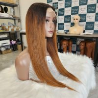 bone straight ombre color human hair wig