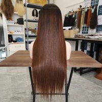 Vietnamese Human Hair Wig 28 Inches Hot Color Brown Bone Straight Hair Top Trend