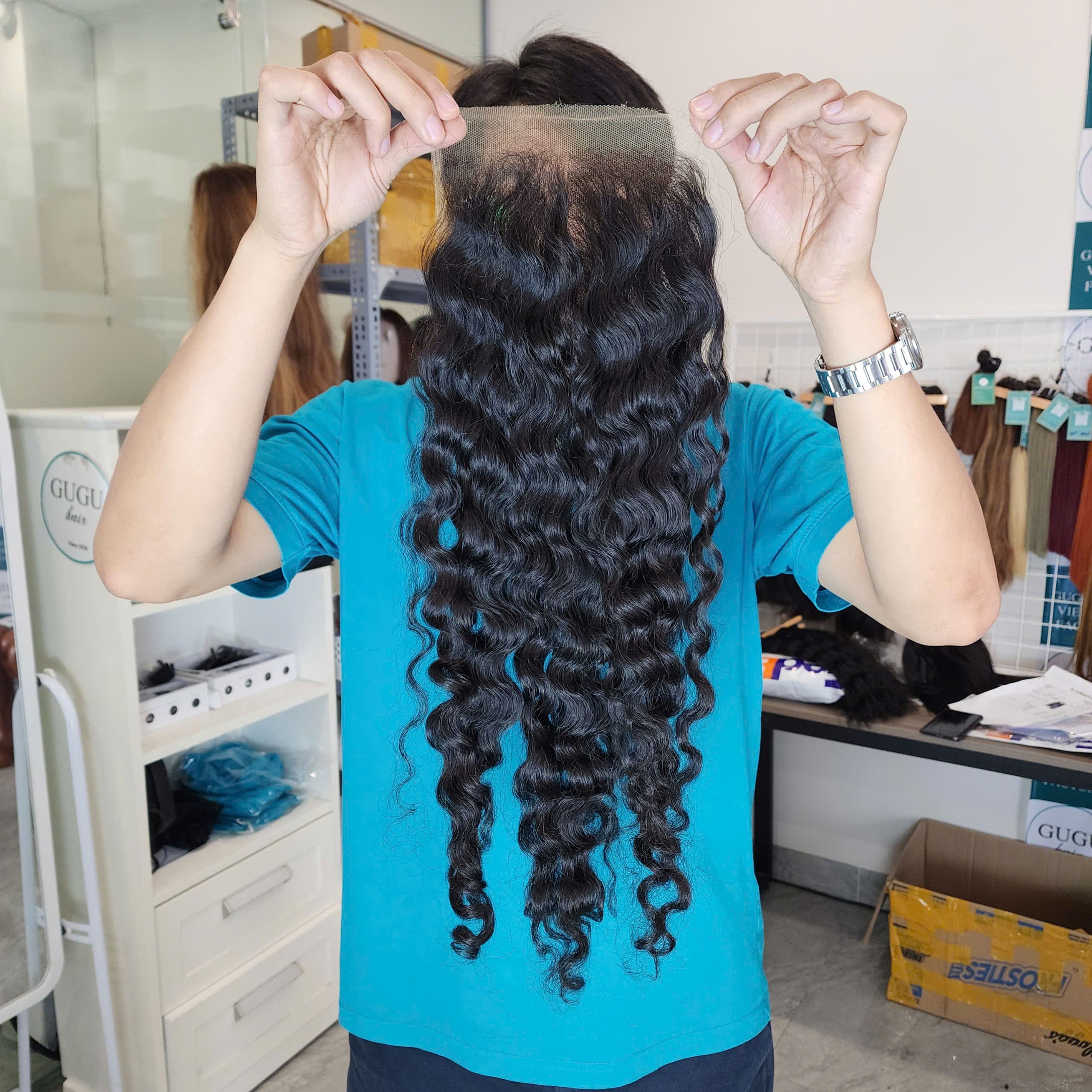 raw burmese curly hair lace front wigs - gugu hair