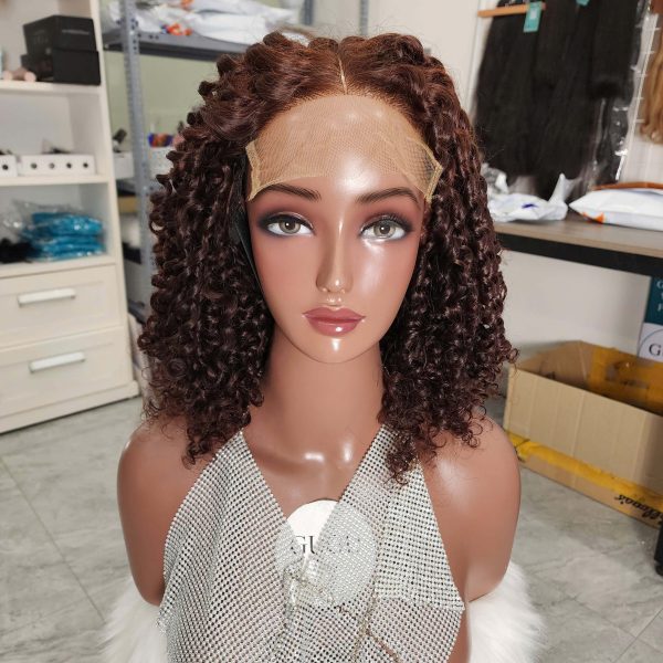 Raw Vietnamese Hair 13x4 HD Lace Frontal Curly Wig – Glueless, Brown Women’s Wig