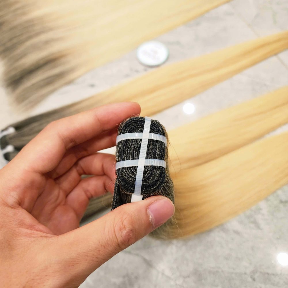 Straight double drawn human hair bundles