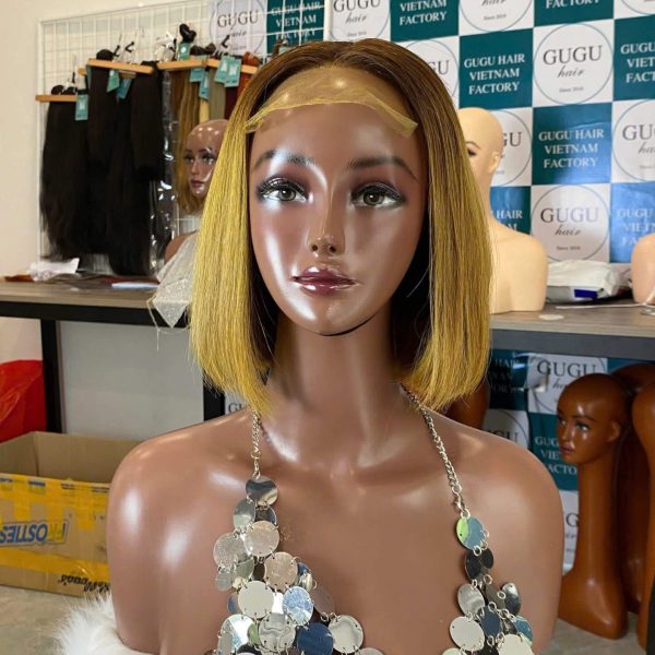 ombre color, 5x5 HD lace 10 inches bob wig