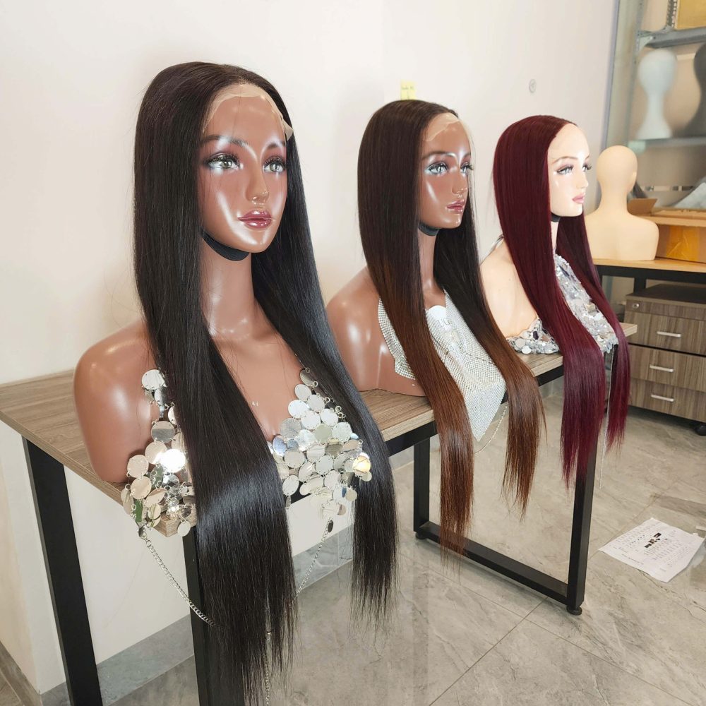 100% Vietnamese Human hair Ombre brown color 5x5 closure glueless Wig