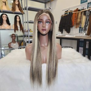 Vietnamese Human Hair Wigs Bone Straight Highlight Blonde Color- GUGU HAIR