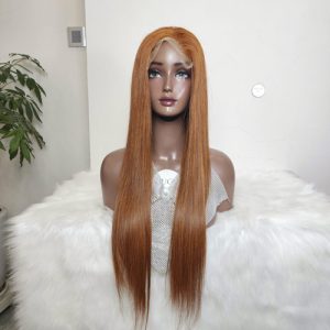 Ginger Copper Straight Lace Front Wig – 100% Human Hair Wig from Vietnam