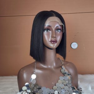 10 Inch Bob Wig Bone Straight Human Hair Transparent Lace Closure Wigs