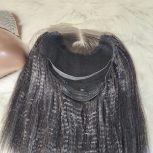 Human hair lace kinky straight closure