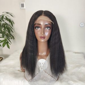 Human hair lace kinky straight closure