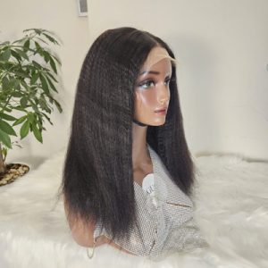 Human hair lace kinky straight closure