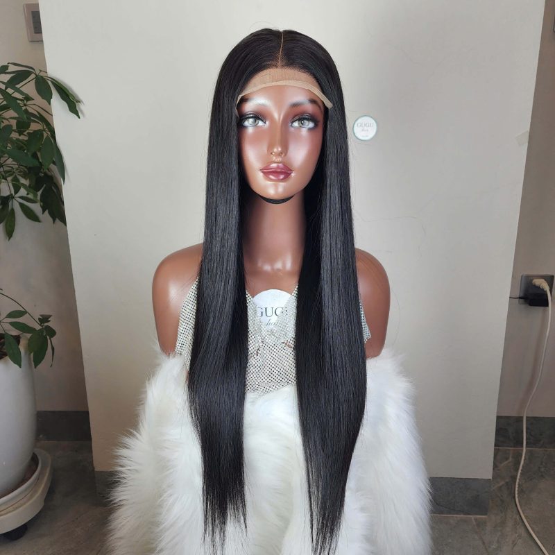 30 inch 100% Raw Vietnamese Natural Color Bone Straight Human Hair Wigs Double Drawn