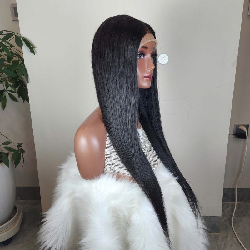 30 inch 100% Raw Vietnamese Natural Color Bone Straight Human Hair Wigs Double Drawn