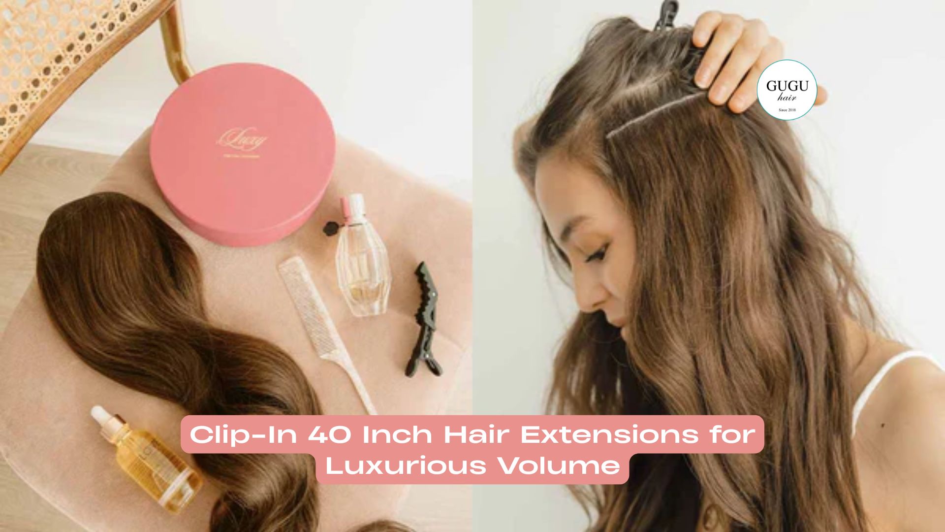 Clip-In 40 Inch Hair Extensions for Luxurious Volume