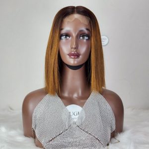 Highlight Ombre Short Brown Straight Bob Wig 10 inches