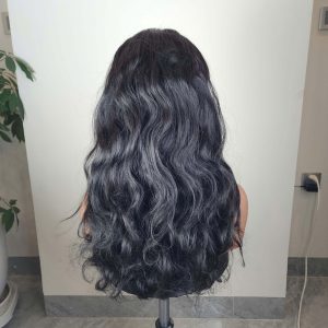 Women 100% body wave lace front wig human hair wigs water wave