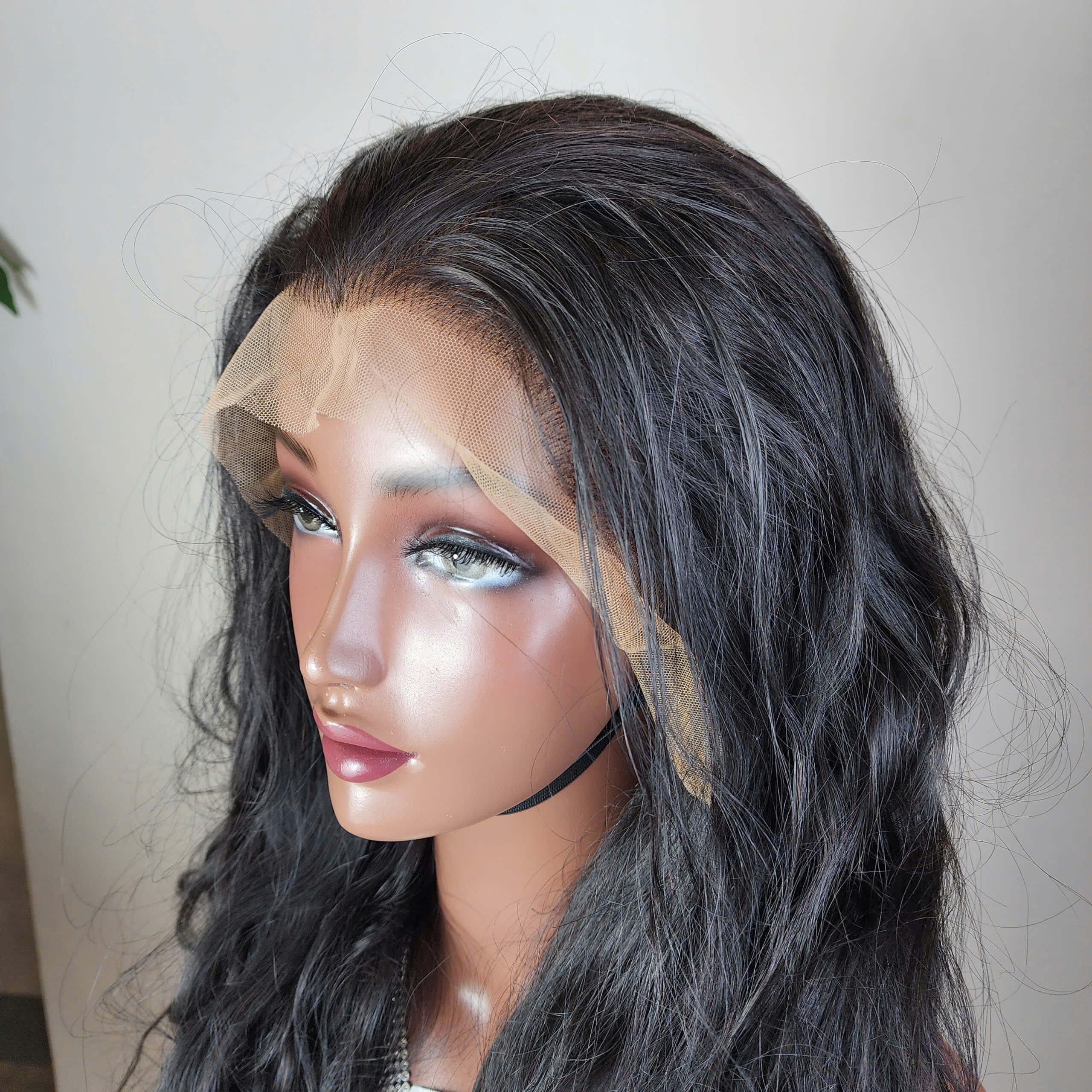 Women 100% body wave lace front wig human hair wigs water wave