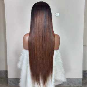 GUGU HAIR Long Straight Brown Wig – 13x4 Lace Front | Raw Vietnam Hair