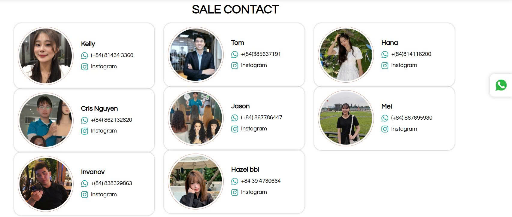 sale contact of GUGU HAIR